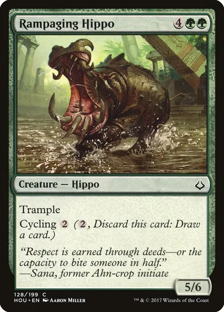 Rampaging Hippo, Magic card HOU 128 — Hour of Devastation set