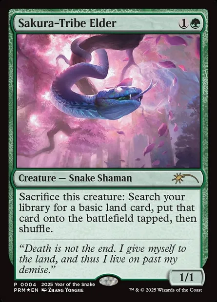 Sakura-Tribe Elder, Magic card PL25 4 — Year of the Snake 2025 set