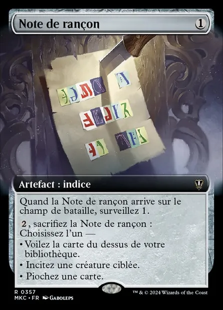 Note de rançon, carte Magic MKC 357 — extension Murders at Karlov Manor Commander