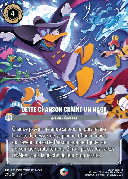 Cette chanson craint un mask, carte Disney Lorcana CH11-240 — extension Givresort