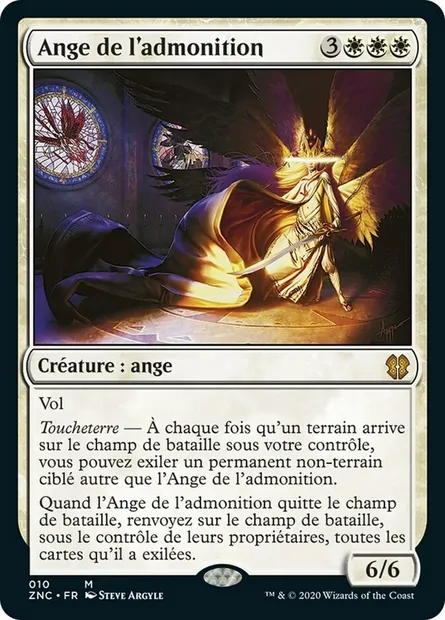 Ange de l'admonition, carte Magic ZNC 10 — extension Zendikar Rising Commander