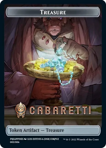 Treasure, carte Magic PTSNC 3 — extension Streets of New Capenna Southeast Asia Tokens