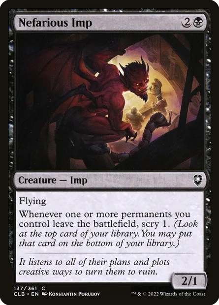 Nefarious Imp, Magic card CLB 137 — Commander Legends: Battle for Baldur's Gate set