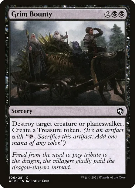 Grim Bounty, Magic card AFR 106 — Adventures in the Forgotten Realms set