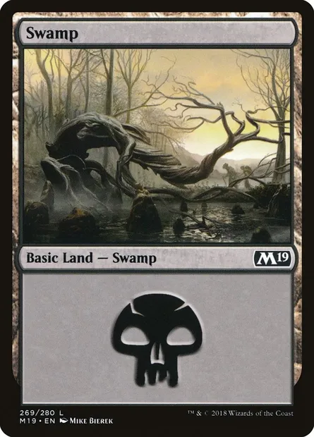 Swamp, Magic card M19 269 — Core Set 2019 set