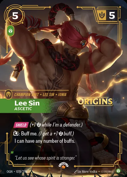 Lee Sin, Riftbound card OGN 078 — Origins set