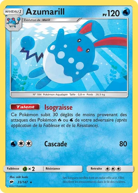 Azumarill, carte Pokémon BUS 35 — extension Ombres Ardentes
