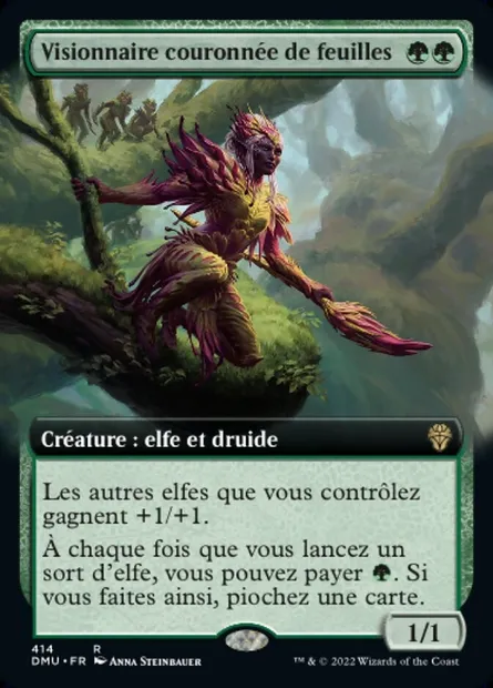 Visionnaire couronnée de feuilles, carte Magic DMU 414 — extension Dominaria Uni
