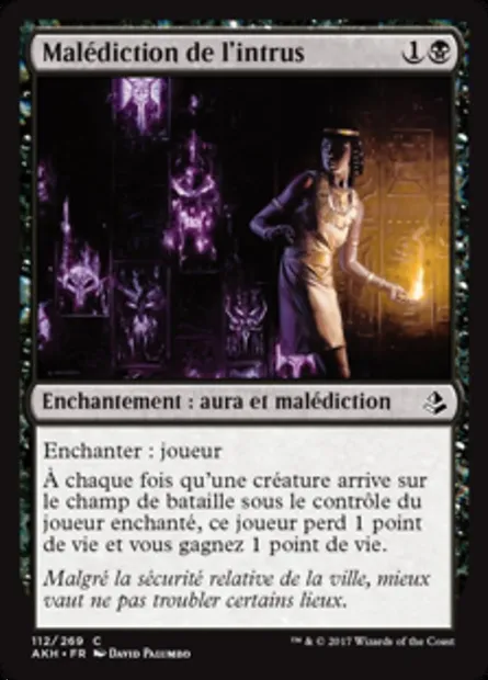 Malédiction de l'intrus, carte Magic AKH 112 — extension Amonkhet