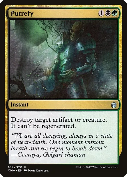 Putrefy, Magic card CMA 189 — Commander Anthology set