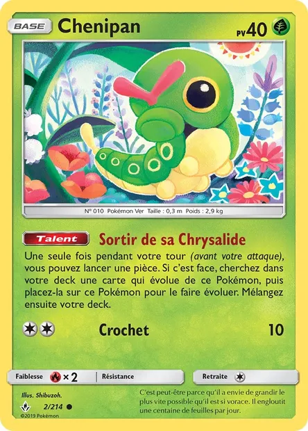 Chenipan, carte Pokémon UNB 2 — extension Alliance Infaillible