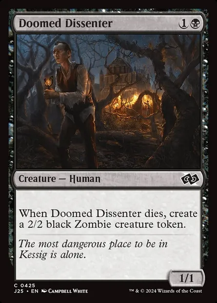 Doomed Dissenter, Magic card J25 425 — Foundations Jumpstart set