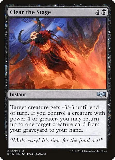 Clear the Stage, Magic card RNA 68 — Ravnica Allegiance set