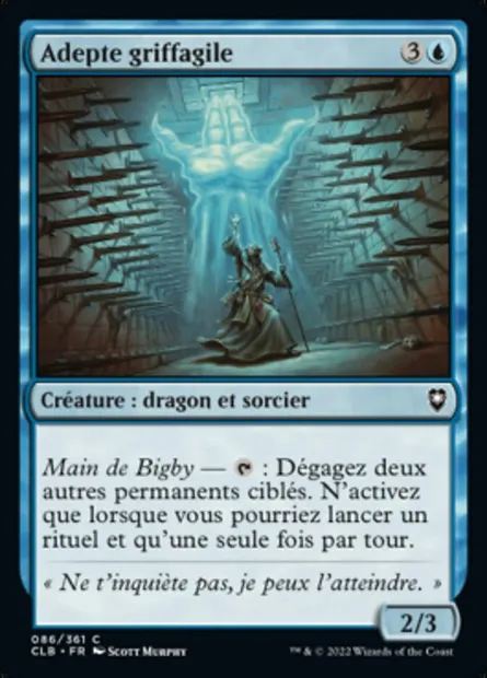 Adepte griffagile, carte Magic CLB 86 — extension Commander Légendes : la bataille de la Porte de Baldur