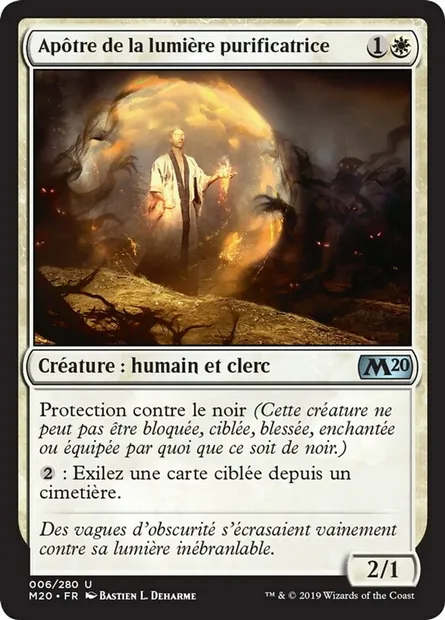 Apôtre de la lumière purificatrice, carte Magic M20 6 — extension Core Set 2020