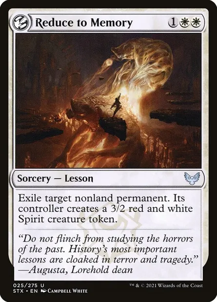 Reduce to Memory, Magic card STX 25 — Strixhaven: School of Mages set