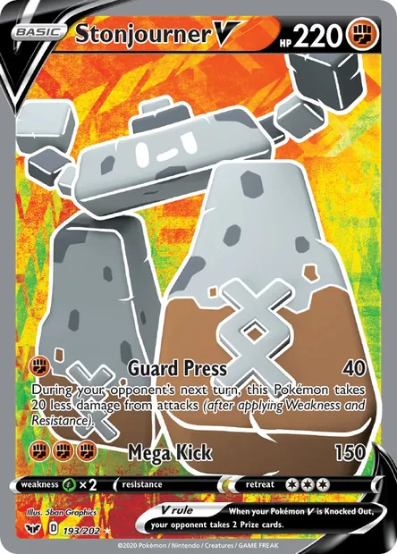 Stonjourner V, Pokémon card SSH 193 — Sword & Shield set