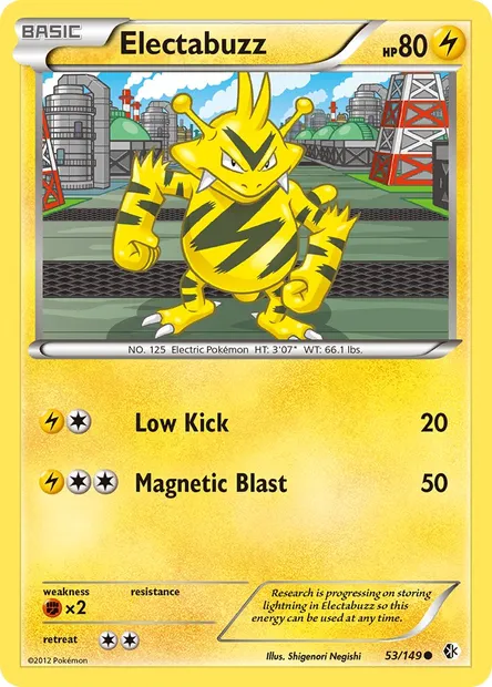 Electabuzz, Pokémon card BCR 53 — Boundaries Crossed set