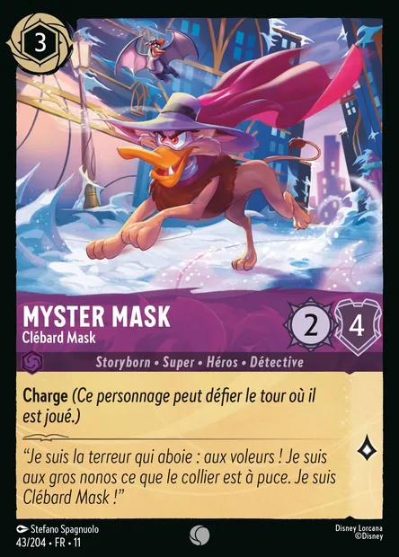 Myster Mask - Clébard Mask, carte Disney Lorcana CH11-043 — extension Givresort