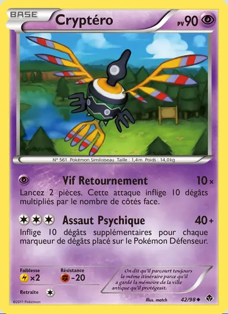 Cryptéro, carte Pokémon EPO 42 — extension Pouvoirs Émergents
