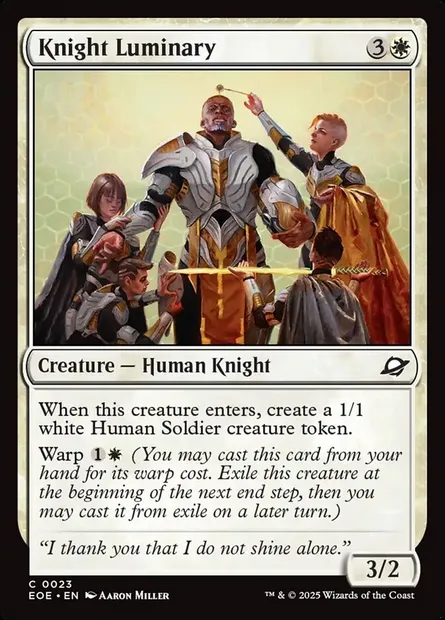 Knight Luminary, Magic card EOE 23 — Edge of Eternities set