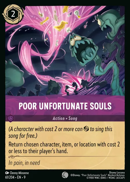 Poor Unfortunate Souls, Disney Lorcana card CH9-061 — Fabled set