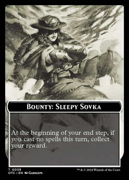 Bounty: Sleepy Sovka // Wanted!, carte Magic TOTC 39 — extension Outlaws of Thunder Junction Commander Tokens