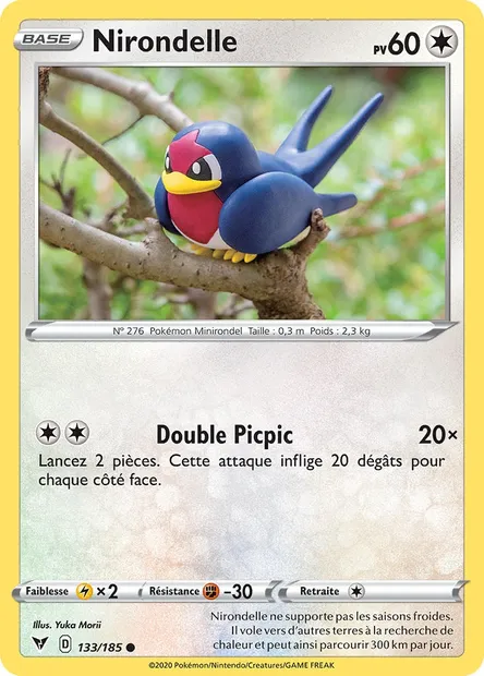 Nirondelle, carte Pokémon VIV 133 — extension Voltage Éclatant