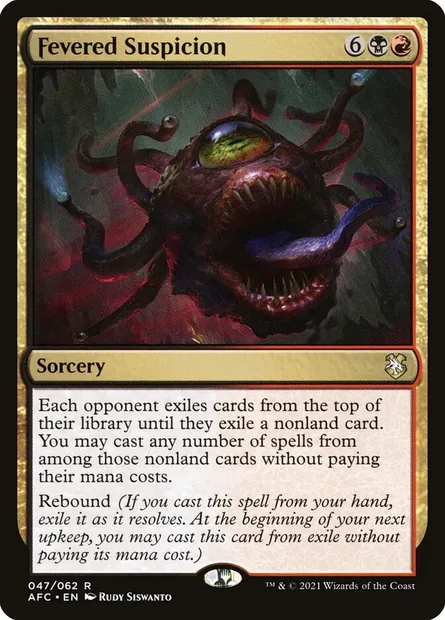 Fevered Suspicion, Magic card AFC 47 — Forgotten Realms Commander set