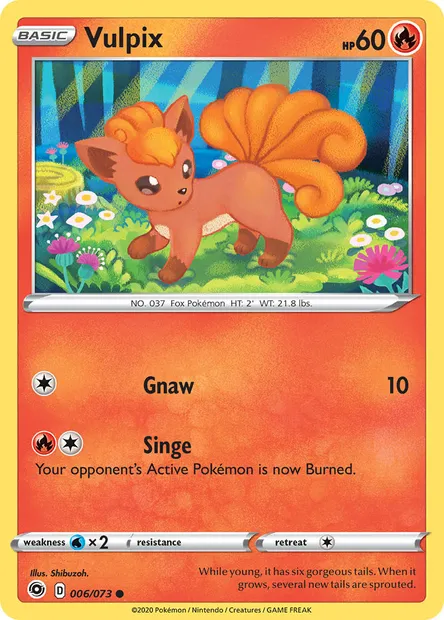 Vulpix, Pokémon card CPA 6 — Champion's Path set