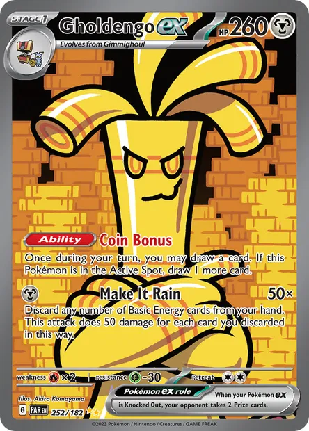 Gholdengo ex, Pokémon card PAR 252 — Paradox Rift set