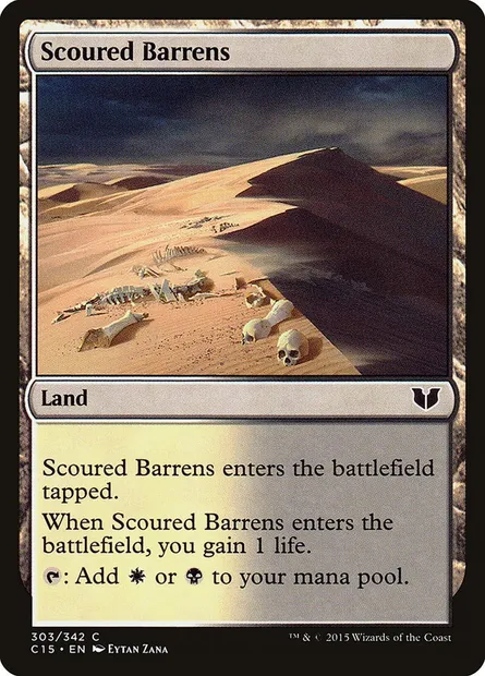 Scoured Barrens, Magic card C15 303 — Commander 2015 set