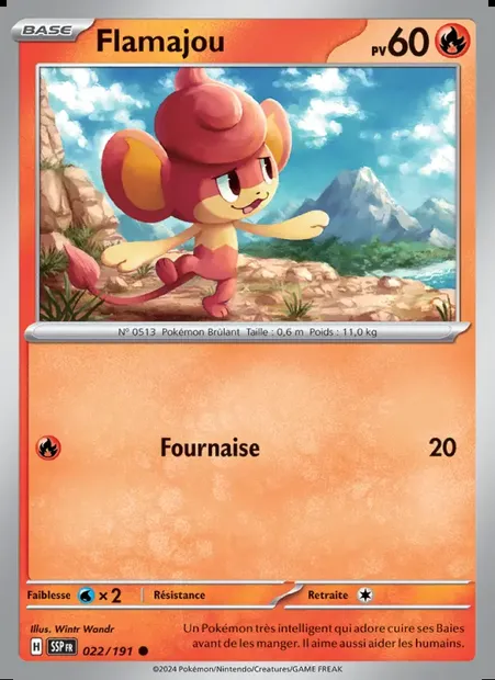 Flamajou, carte Pokémon SSP 022 — extension Étincelles Déferlantes