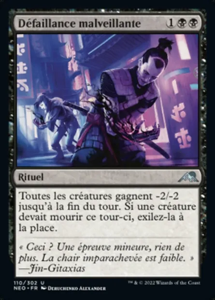 Défaillance malveillante, carte Magic NEO 110 — extension Kamigawa: La Dynastie Néon