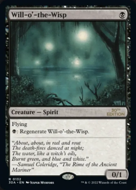 Will-o'-the-Wisp, Magic card 30A 132 — 30th Anniversary Edition set