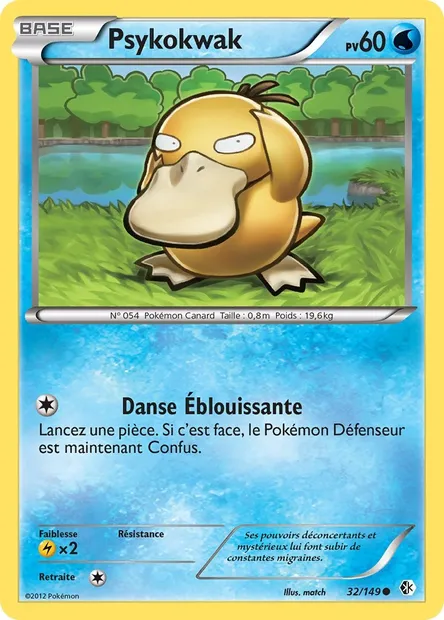 Psykokwak, carte Pokémon BCR 32 — extension Frontières Franchies