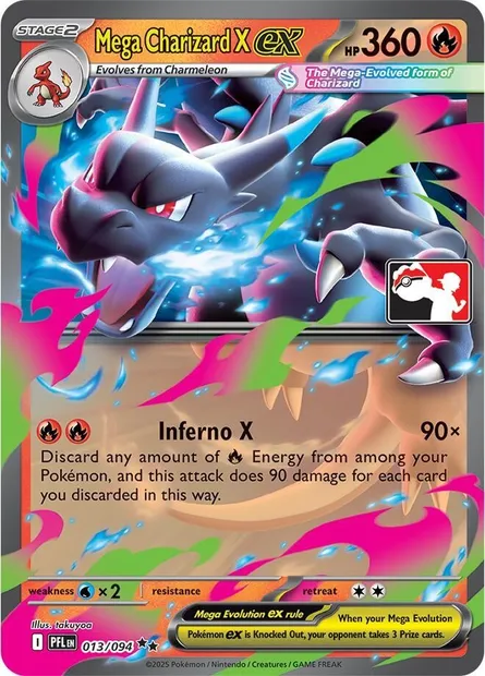 Mega Charizard X ex, Pokémon card PPS 013-5 — Play! Pokémon Prize Pack Series set