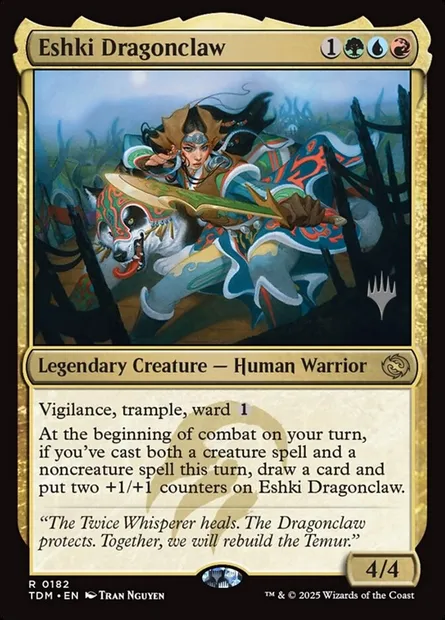 Eshki Dragonclaw, Magic card PTDM 182p — Tarkir: Dragonstorm Promos set