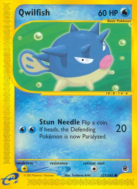 Qwilfish, Pokémon card EX 127 — Expedition Base Set set