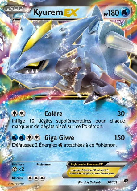 Kyurem EX, carte Pokémon PLB 30 — extension Explosion Plasma