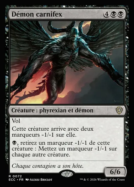 Démon carnifex, carte Magic ECC 72 — extension Lorwyn Eclipsed Commander