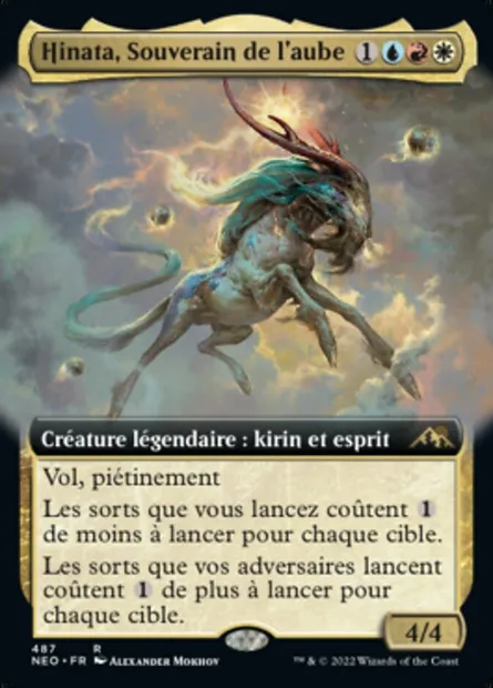 Hinata, Souverain de l'aube, carte Magic NEO 487 — extension Kamigawa: La Dynastie Néon