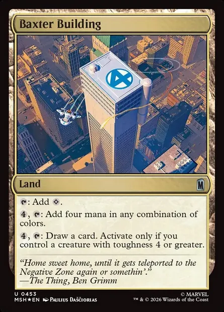 Baxter Building, carte Magic MSH 453 — extension Marvel Super Heroes