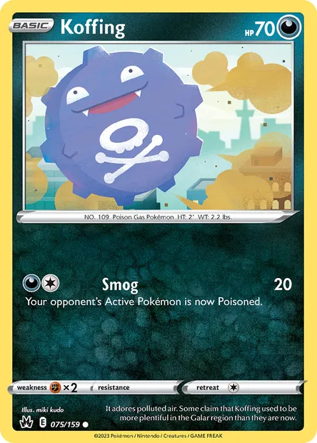 Koffing, Pokémon card CRZ 075 — Crown Zenith set