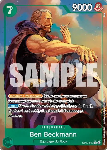 Ben Beckmann, carte One Piece OP17-027 — extension LES GUERRIERS LES PLUS PUISSANTS AU MONDE