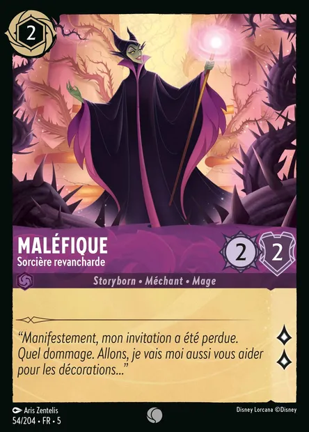 Maléfique - Sorcière revancharde, carte Disney Lorcana CH5-054 — extension Ciel Scintillant