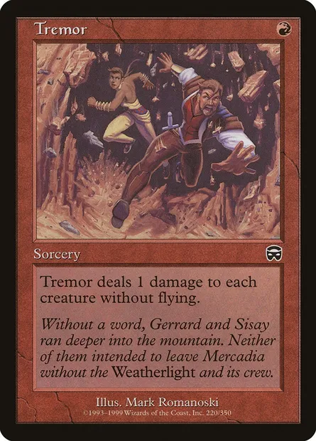 Tremblement, carte Magic MMQ 220 — extension Masques de Mercadia