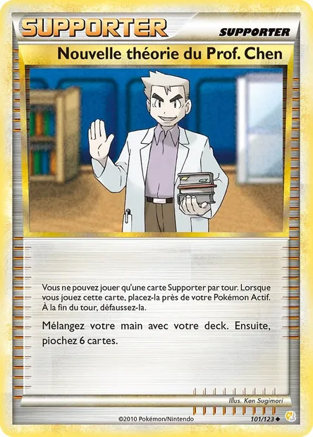 Nouvelle théorie du Prof. Chen, carte Pokémon HS 101 — extension HeartGold SoulSilver