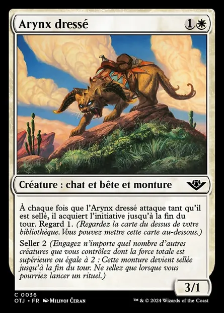 Arynx dressé, carte Magic OTJ 36 — extension Outlaws of Thunder Junction