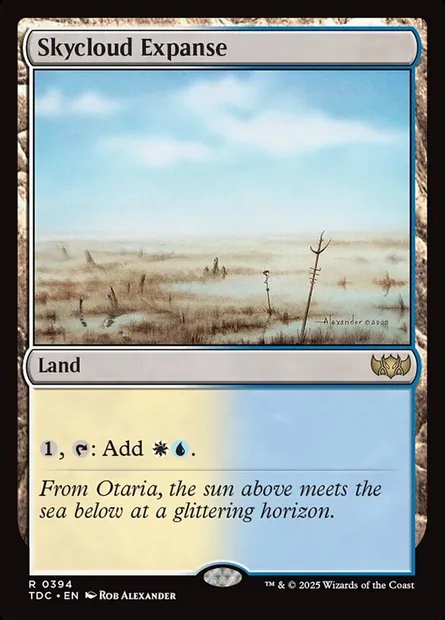 Skycloud Expanse, Magic card TDC 394 — Tarkir: Dragonstorm Commander set